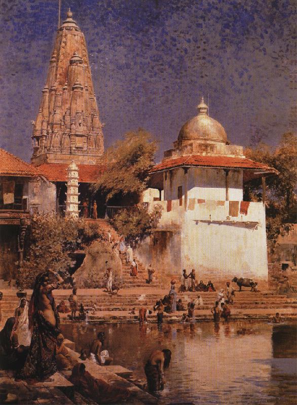 Edwin Lord Weeks The Temple and Tank of Walkeshwar at Bombay oil painting image